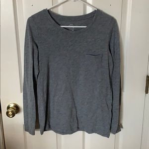 aerie real soft gray long sleeve tee